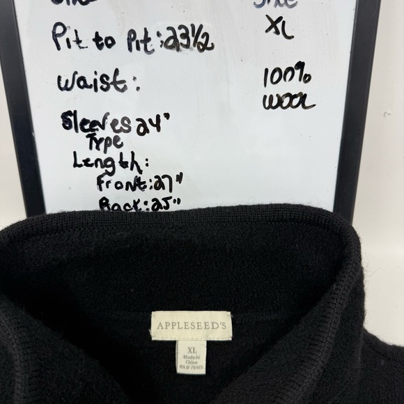 Appleseeds Boiled Wool Shirt Jacket Black Size XL Chunky Button Front Pockets - Picture 4 of 15